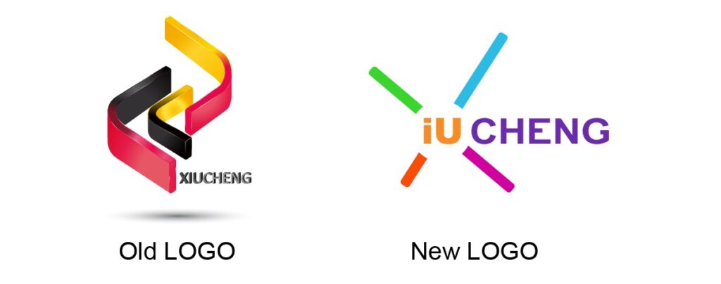 logótipo antigo e logótipo novo