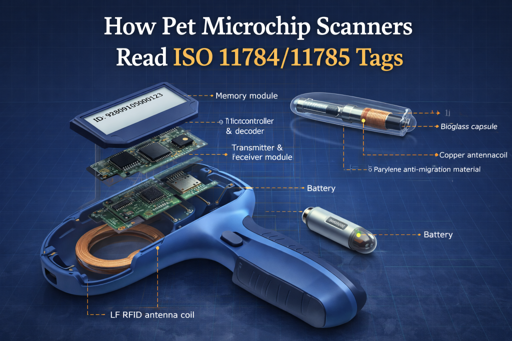 Como os scanners de microchips para animais de estimação lêem as etiquetas ISO 1178411785