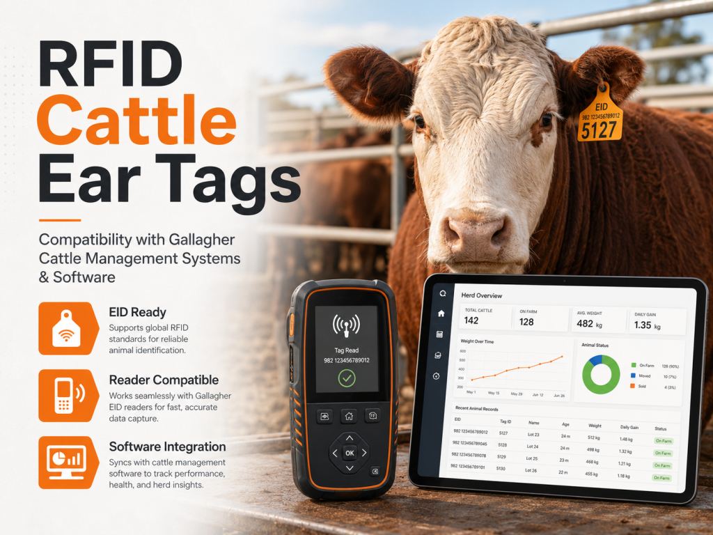Gallagher compatible RFID cattle ear tags